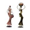 Desert Art Metal Handpainted Lady Figurine with Tealight Holder Set of 2