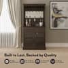 Riveria Solid Wood Bar Cabinet (Danish Walnut Finish)
