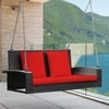 Carry Bird Wicker Patio Furniture Outdoor Balcony Swings In Brown And Red Colour
