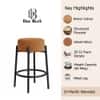Doe Buck Modern Brown Upholstered Counter Height Bar Stool with Black Metal Frame