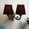 Devansh Metal Electric Wall Light in Antique Gold Colour with Black Shade Count of 2 Lights