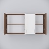 4 Doors Modular Wall Mounted Kitchen Cabinet With Adjustable Shelf In Cochwood Brown Finish
