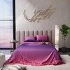 Stoa Paris Satin Bedsheets for Super King Size Bed with 2 Pillow Covers 300 TC UltrSatin Solid Premium Bedding Set Gifts for Couples Wedding Home Furnishing Skies of Paris Collection - Pink Indigo heets for Pink Indigo