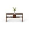 Oliver Engineered Wood Coffee Center Sofa Tea/Teapoy Console Table With Storage (Brown Maple)