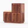 Casventa Shoe Rack Of 25 Pairs In Honey Oak Color