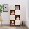 Hexa Engineered Wood Bookshelf Multipurpose Storage Rack in Giant Wood and Frosty White