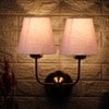 Devansh Metal Electric Wall Light in Gold Colour with Orange Shade Count of 2 Lights