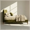Elaris Curve Comfort King Size Bed Bed in velvet With Engineer Wood Frame & Hydraulic Storage