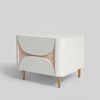 Blushvista Wood Side Table in White & Pink Colour