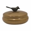 Metalsmith Metal Serveware Box Set of 3 with Tray Gold Green Finish