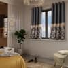 Stoa Paris Satin Window Curtain, 70% Blackout Curtains,   Privacy Lining, Pack of 2, Versailles - Regal Slate