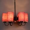 Devansh Solid Wood Electric Wall Light in Red Colour with Red Shade Count of 1 Light