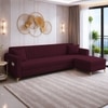Daraco Velvet L shape 5 Seater Sofa in red wine color