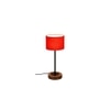Vance Orange Fabric Shade Table Lamp with Natural Wood & Iron Base