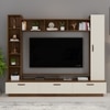 BLUEWUD Fenily Engineering Wood Floor Standing TV Entertainment Unit Set Top Box Stand/TV Cabinet with Shelves for Books & D�cor Display Unit Bed Living Room Upto 60 Inches (Brown Maple & Beige)