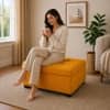 Doe Buck Tufted Storage Ottoman Bench in Mustard Yellow Colour Fabric