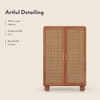 Takai Solid Wood 2 Door Wardrobe In Red Cedar Finish