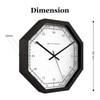 Octagon Wooden Wall Clock with Worded Hour Dial