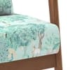 Brooks Armchair Teak Wood In Natural Finish with Chitra Velvet Colour
