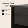 Zoey Engineered Wood Bedside Table in Dark Wenge Finish