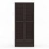 Bennis Engineered Wood 2 Door Wardrobe Without Mirror in Dark Walnut Finish