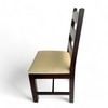 Newport Solid Wood Dining Chair in Dark Walnut Finish & Beige Colour - Set of 2