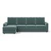 Apollo Compact Sofa (Colour : Dusty Turquoise Velvet, Cushion : Soft, Back Type : High Back, Seating Capacity : Left Aligned 3 Seater + Left Aligned Chaise)