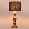 Devansh Brown Jute   Table Lamp With  Wood Natural Base (7X17.5 Inches)-17