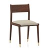 Saar Teak Wood 6 Seater Compact Dining Table with 6 Saar Teak Wood Dining Chair (Finish: Espresso Teak, Colour: Macadamia Brown)