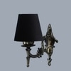 Devansh Metal Electric Wall Light in Antique Gold Colour with Black Shade Count of 1 Light