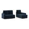 Apollo Compact Sofa (Colour : Cobalt, Cushion : Soft, Back Type : Regular, Seating Capacity : Right Aligned 2 Seater + Right Aligned Chaise + Ottoman)