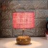 Maeve Pink jute & solid wood table lamp