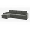 Apollo Compact Sofa (Colour : Ash Grey Velvet, Cushion : Hard, Back Type : Regular, Seating Capacity : Left Aligned 3 Seater + Left Aligned Chaise + Ottoman)