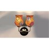 Angus Dual Multicolor Mosaic Glass Wall Mounted Lamp with Steel Base