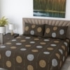 Dark Brown Floral 400 TC Cotton Flat Super King Size Bedsheet With 2 Pilllow Covers From Threads