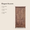Fidora Solid Wood 2 Door Wardrobe in Teak Finish
