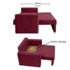 Alfon 1 Seater Velvet Pull Out Sofa Cum Bed with Storage In Maroon