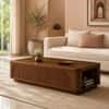 Fairmont Sheesham Wood Fluted Arch Coffee Table in Walnut Finish