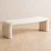 Kaba Upholstered Bench in Off White Colour