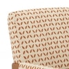 Chandigarh Fabric Lounge Chair in Amber Walnut Finish with Marigold Floral Buti Colour