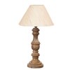 Devansh Off White Cotton Table Lamp With  Wood Natural Base (10X18 Inches)-27