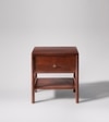 Lieaf Solid Wood Bed Side Table In Dark Brown Finish