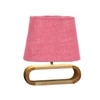 Devansh Pink Jute Table Lamp With  Wood Natural Base -11
