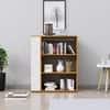Hexa Engineered Wood Bookshelf Multipurpose Storage Rack in Giant Wood and Frosty White Colour