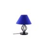 Marillyn Blue Fabric Shade Table Lamp with Black Iron Base