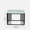 Velt Square Metal Nesting Coffee Table Set Black Finish White Porcelain Top Set Of 2
