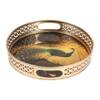 Peacock Serving Tray Set Of 2 In Black Colour