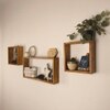 George Iii Rectangular Shaped Set Of 3 Wooden Wall Shelves