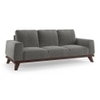 Granada Luxe 3 Seater Fabric Sofa in Ash Grey Velvet Colour