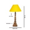 Devansh Yellow Cotton Table Lamp With  Wood Natural Base (10X10X21 Inches)-31